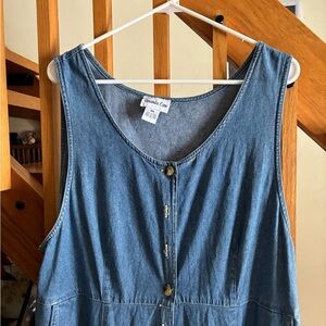 Amanda Lane Blue Denim Sleeveless Button Dress - Jumper 18W